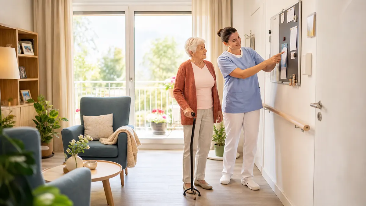 Helles seniorengerechtes Zuhause mit sicherem Wohnumfeld
