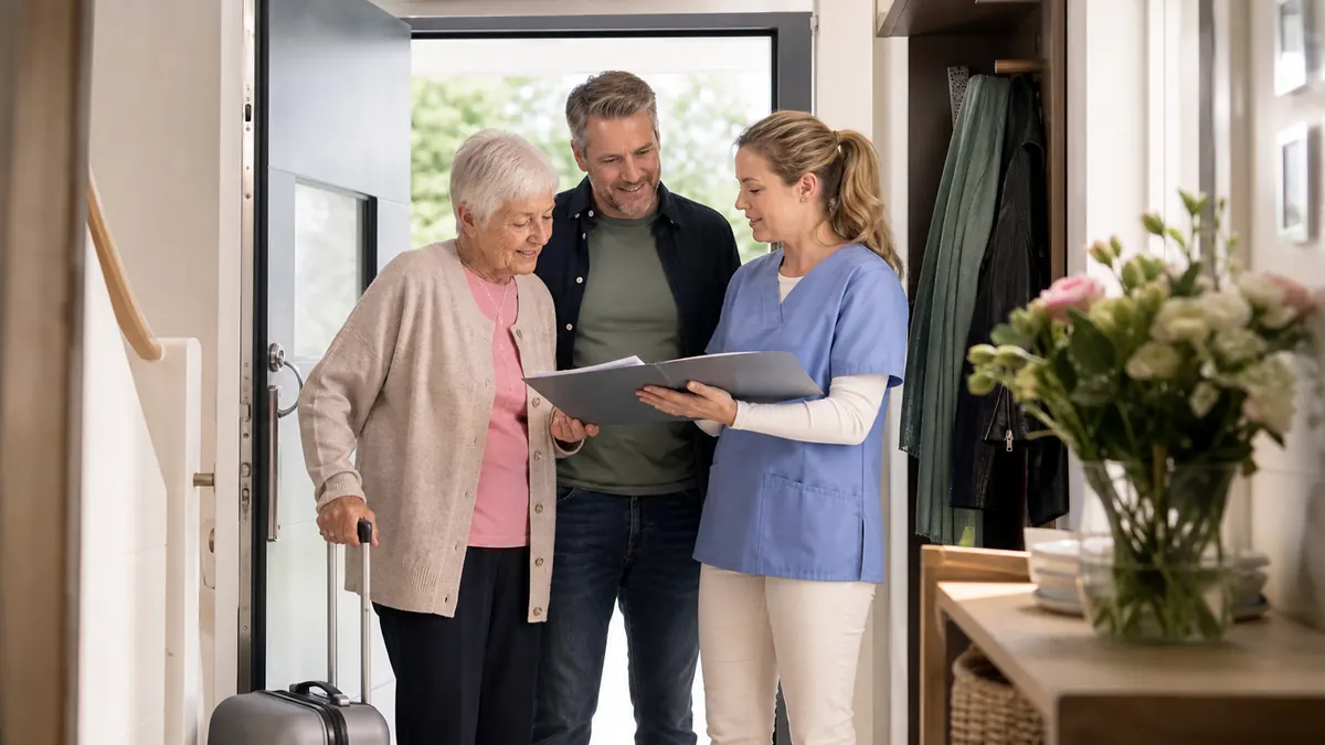 Angehörige planen nach einer Krankenhausentlassung Pflege zu Hause